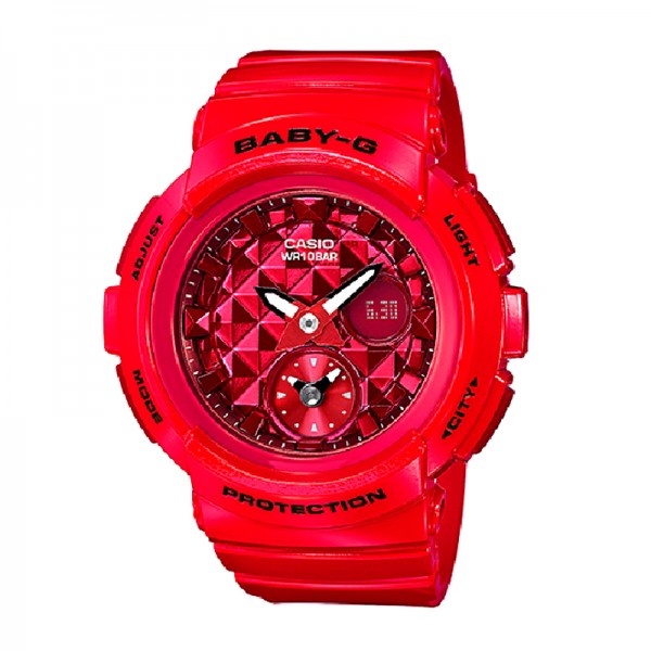 Casio Baby-G BGA-195M-4ADR Round Series Red Resin Band